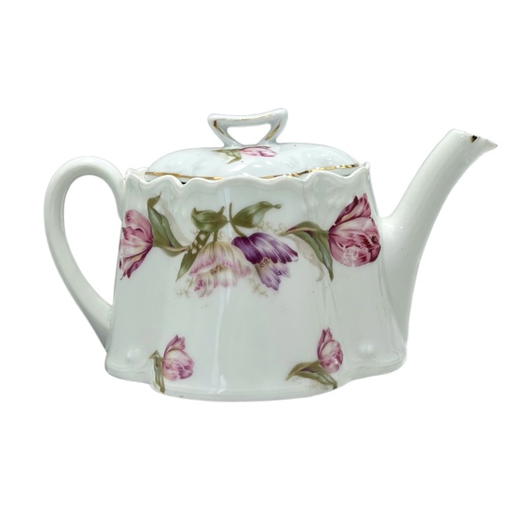 ANTIQUE Z.S.& CO PORZELLANFABRIK ZEH, SCHERZER & CO FLORAL TEAPOT - Picture 1 of 16